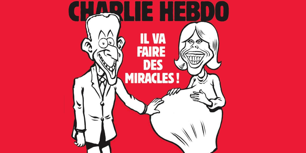 Une de Charle Hebdo Brigitte Macron et Emmanuel Macron 